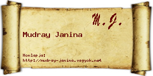 Mudray Janina névjegykártya